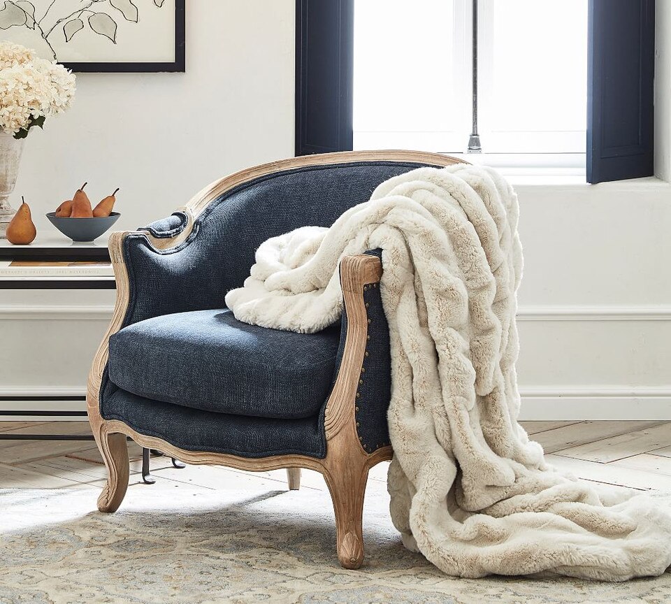 Faux Fur Ruched Throws Pottery Barn Australia